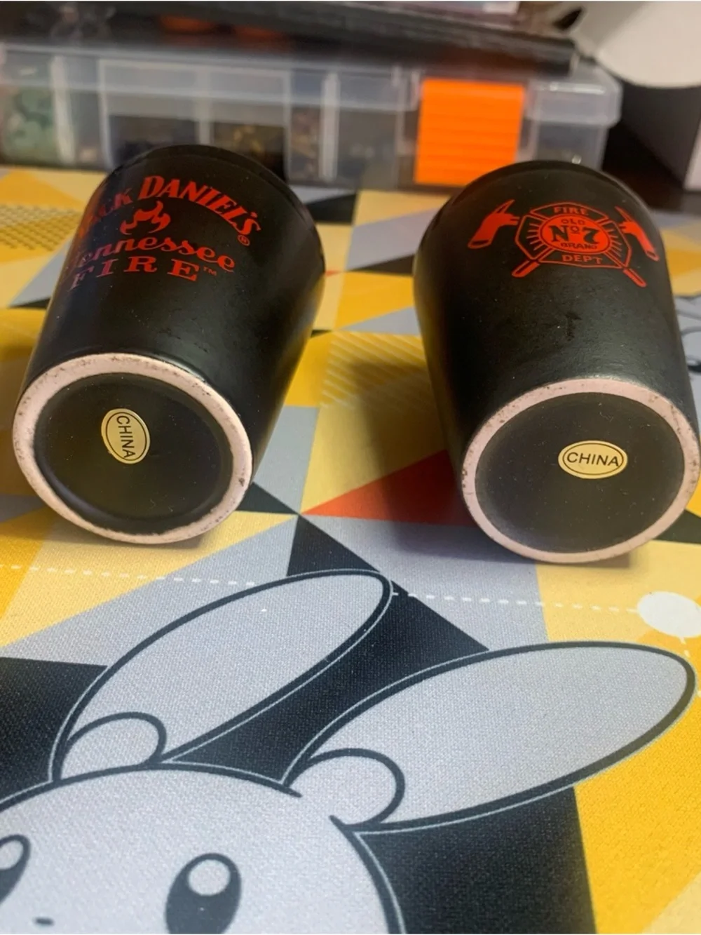 Jack Daniel's Tennessee Fire Black & Red Fire Department Themed Shot Glass Set